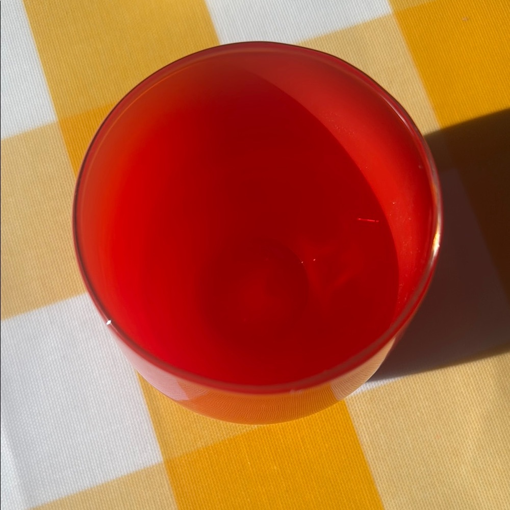 Vibrant Red Glassy Baby  Candle Holder Accent